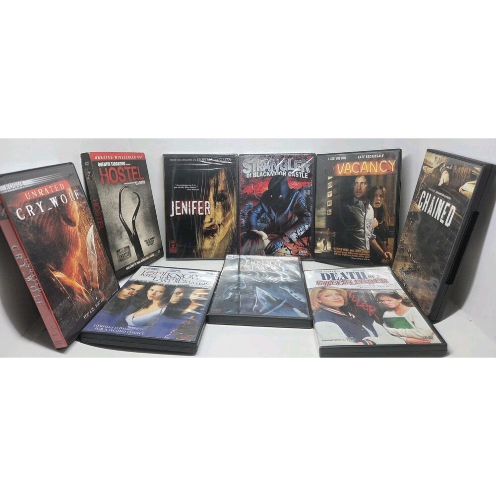 Horror Movie DVD 9 lot- 60s, 90s, 2000s, Chained, Vacancy, Jennifer, FredvsJas..